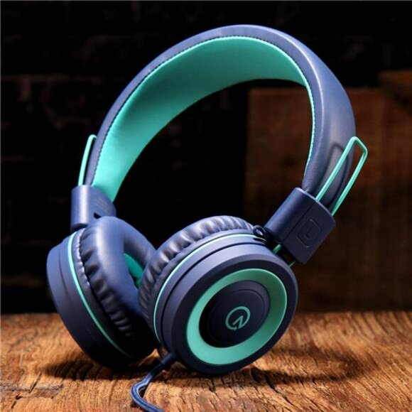Kids Wired Headphones Foldable On Ear Headset 3.5mm Jack for School Travel Table - Picture 5 of 7